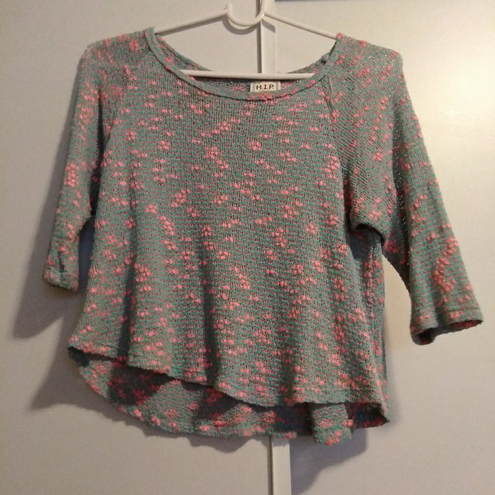H.I.p otange and blue light sweater womens xs